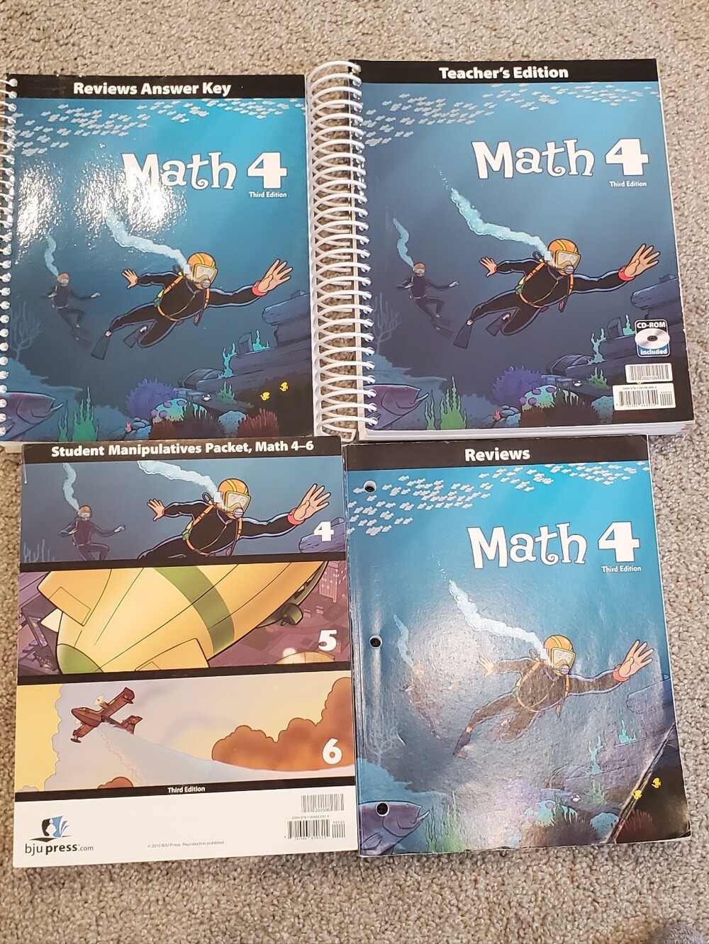BJU Press Math 4 3rd Edition Book Set